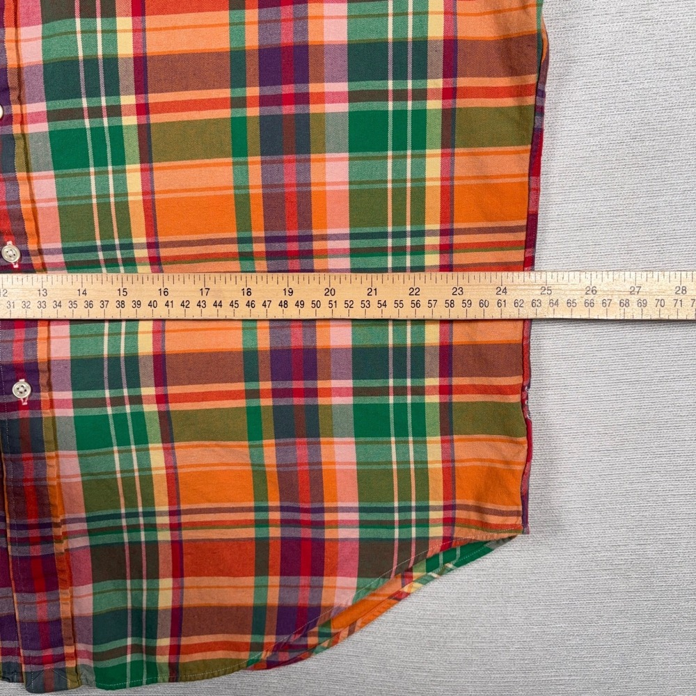 Ralph Lauren Classic Fit Shirt Mens XL Orange Green Cotton Long Sleeve Button - Picture 8 of 12